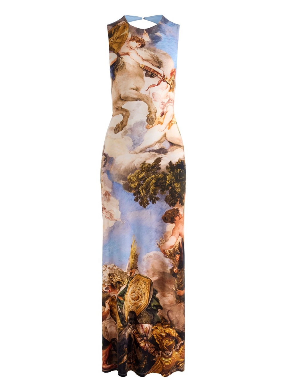Alice + Olivia Delora Renaissance-Print Open Back Sleeveless Maxi Dress - Picture 6 of 6